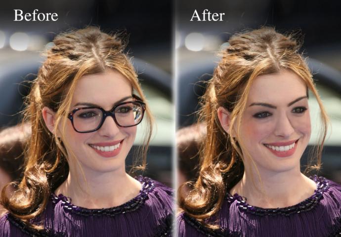 glasses removal